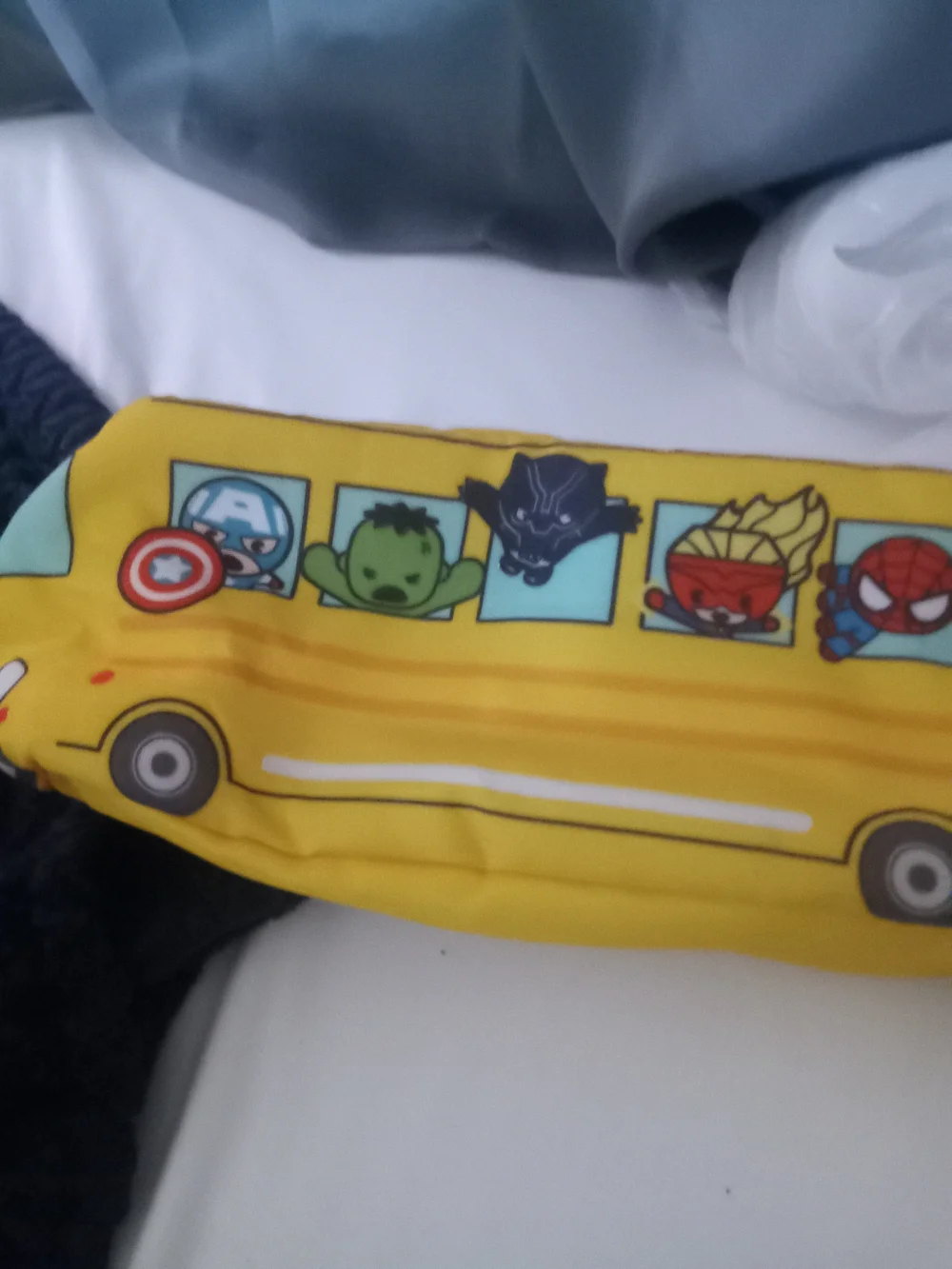 Marvel Yellow Superhero School Bus Pencil Case